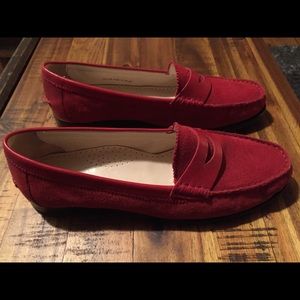 Cole Haan Red Suede Penny Loafera